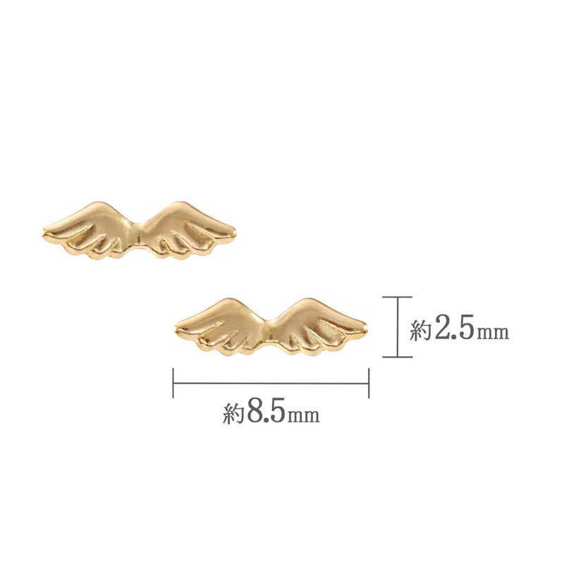 K18YG 翼モチーフ ピアス_04