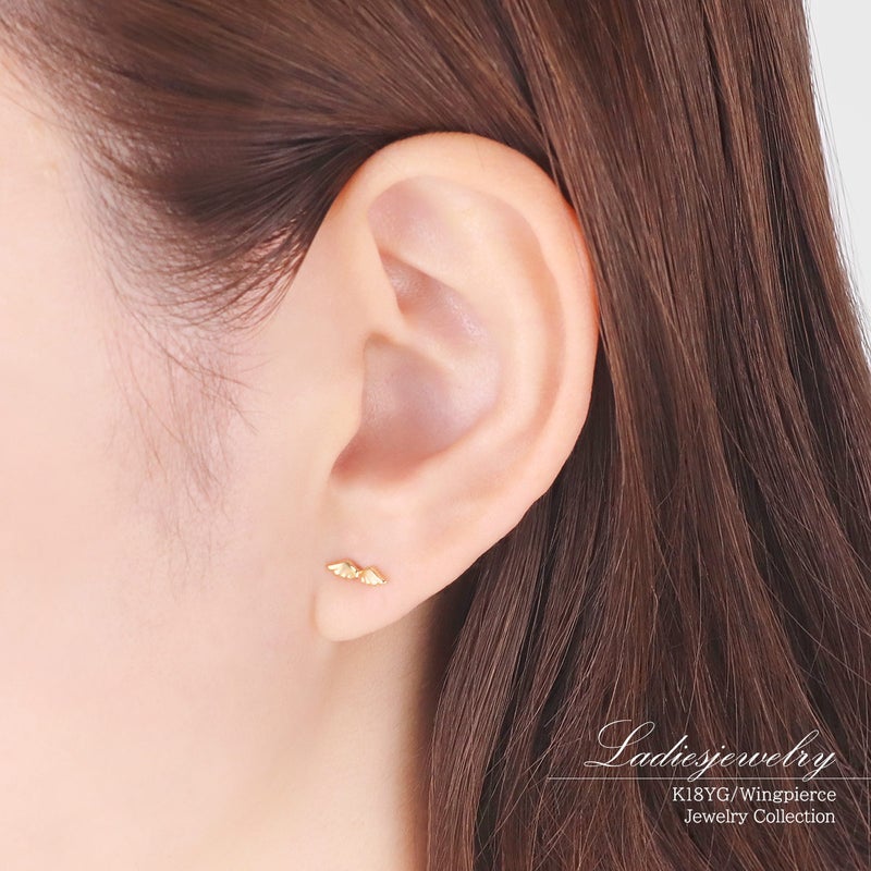 K18YG 翼モチーフ ピアス_10