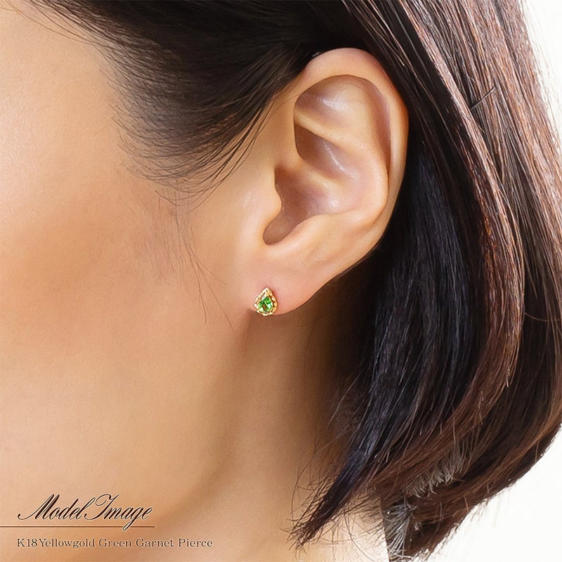 K18YG グリーンガーネット ピアス_04