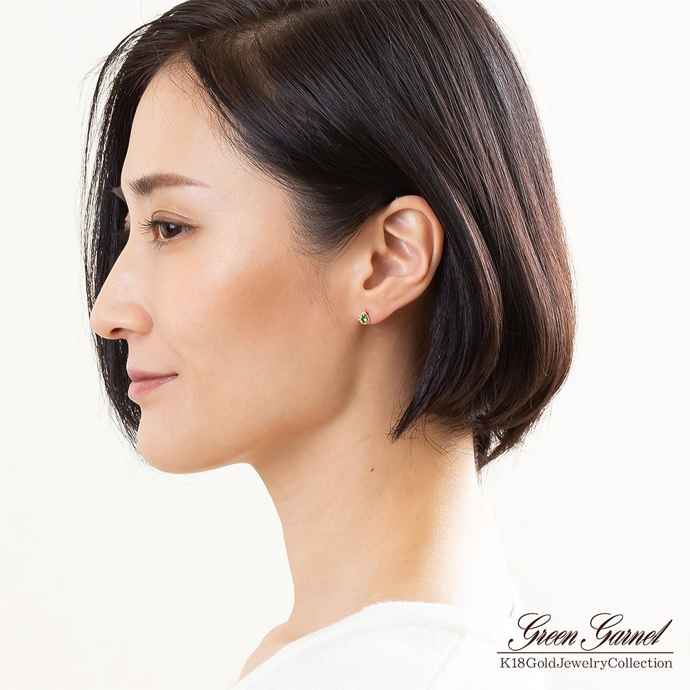 K18YG グリーンガーネット ピアス_09