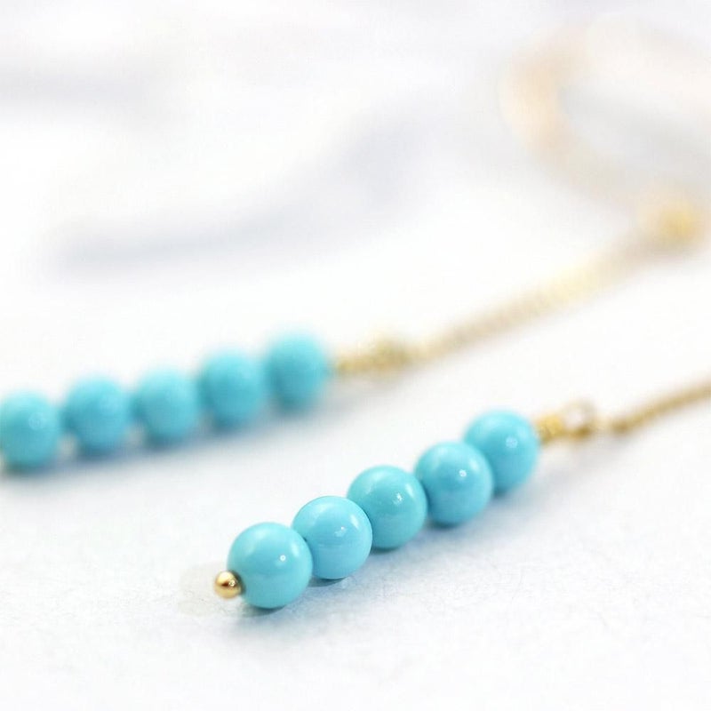 K18 ターコイズ（トルコ石）ロングフックピアス_03