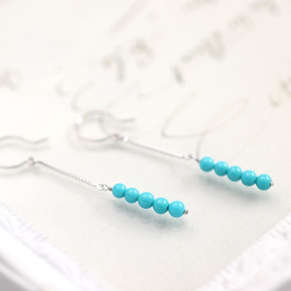 K18 ターコイズ（トルコ石）ロングフックピアス_05