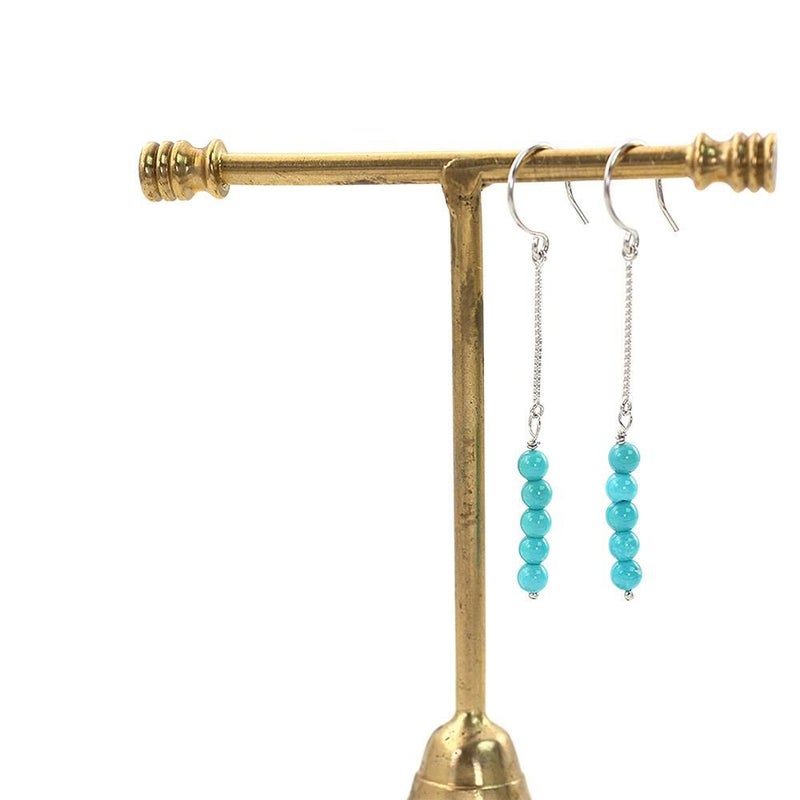 K18 ターコイズ（トルコ石）ロングフックピアス_11