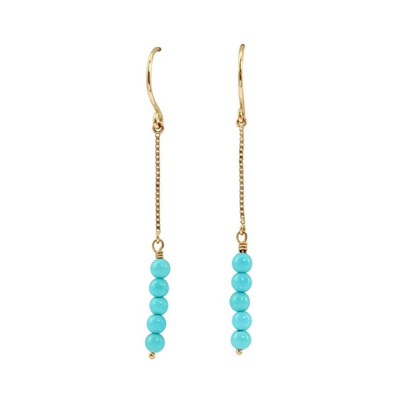 K18 ターコイズ（トルコ石）ロングフックピアス_21