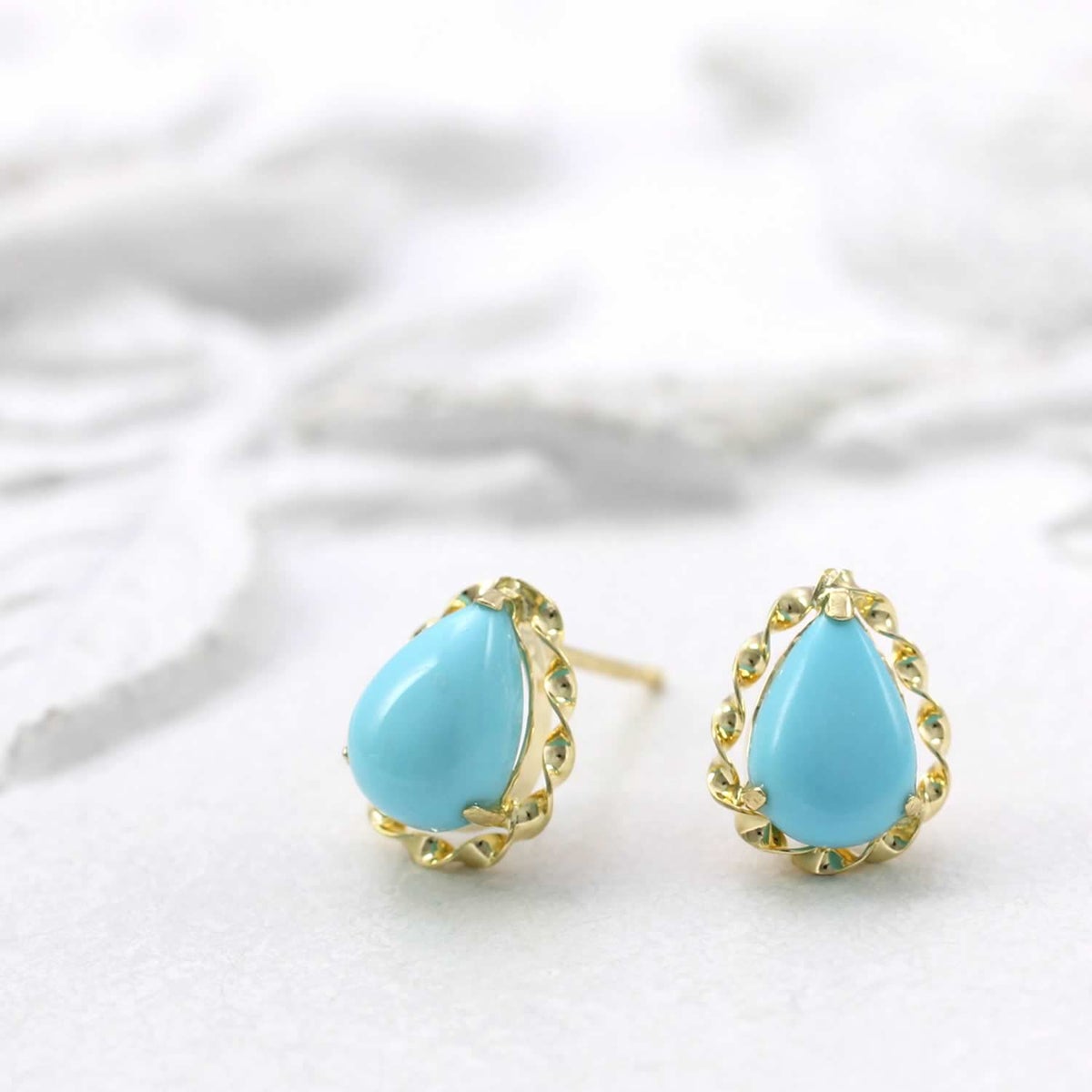 K18YG ターコイズ (トルコ石) ピアス_02