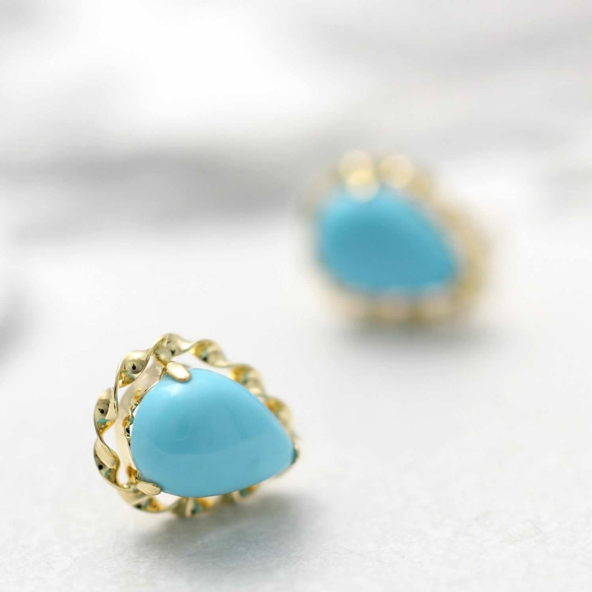 K18YG ターコイズ (トルコ石) ピアス_03