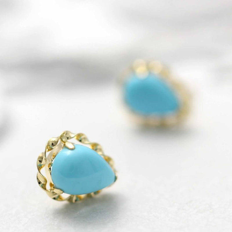 K18YG ターコイズ (トルコ石) ピアス_03