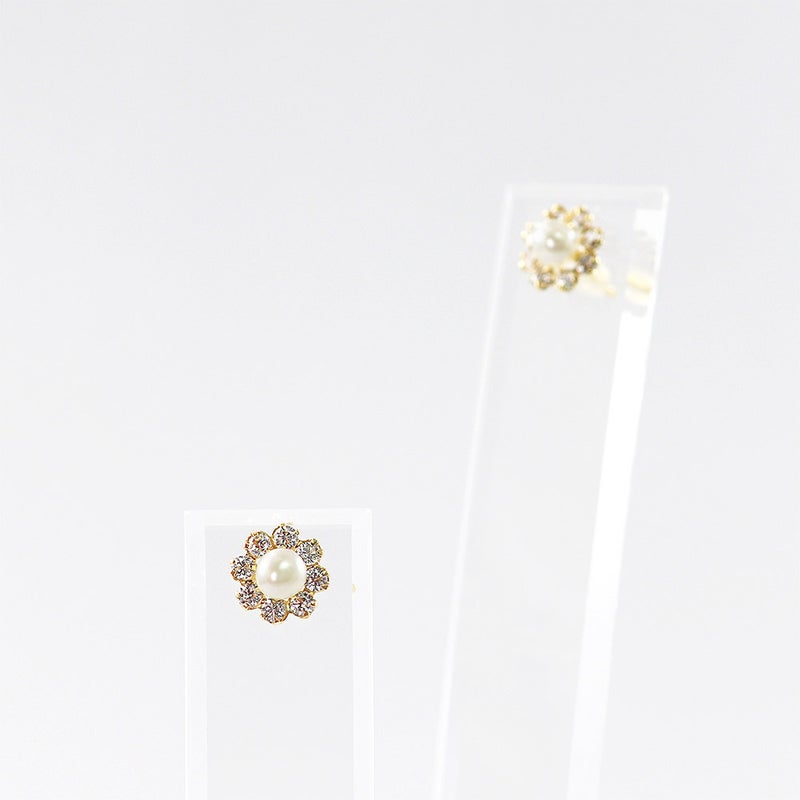 K18YG 淡水真珠 フラワーピアス_12