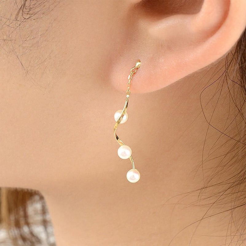 K18 アコヤ真珠 ロングピアス_05