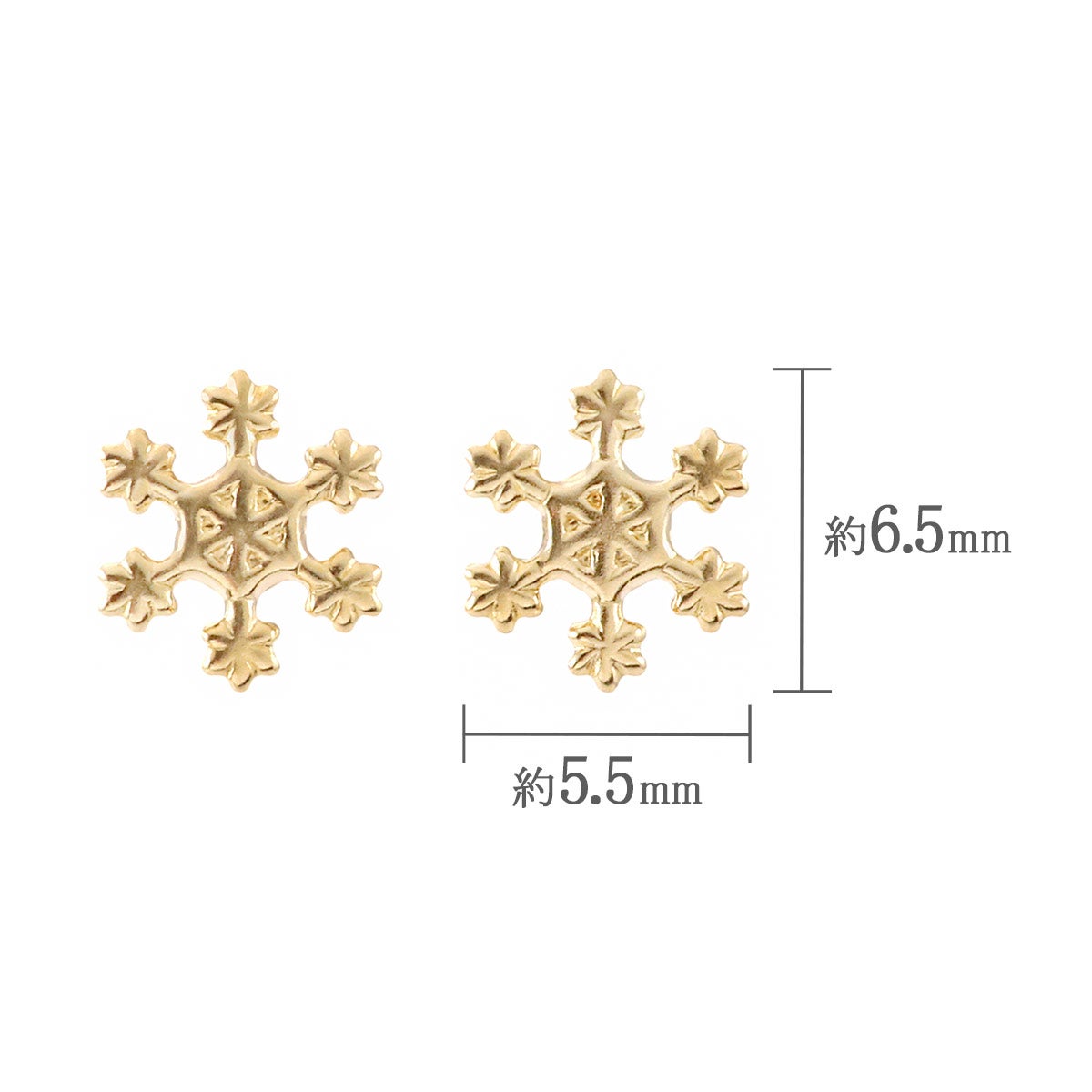 K18YG 雪の結晶 ピアス_04