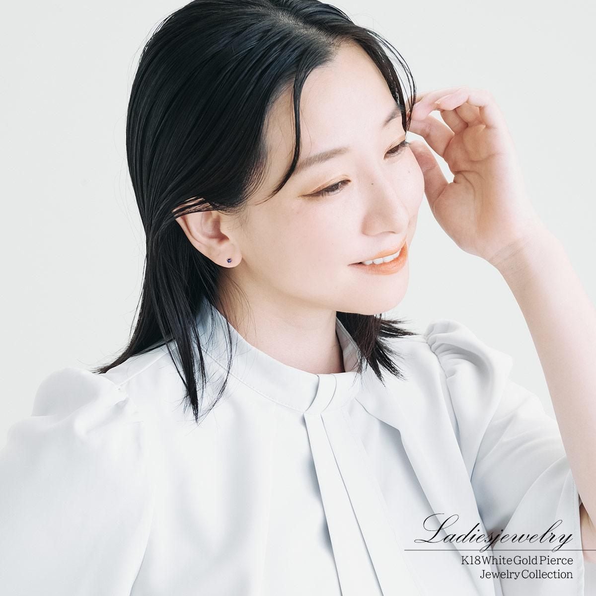 K18WG サファイア ハートピアス 9月の誕生石_11