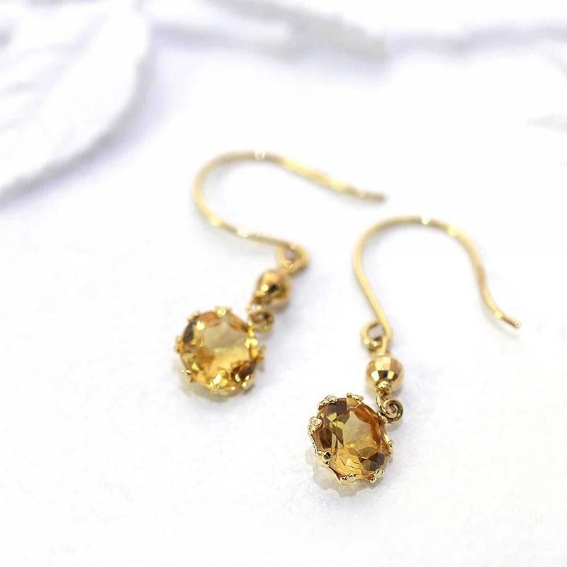 K18YG シトリン フックピアス 11月誕生石_02