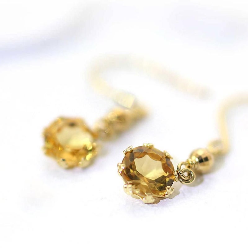 K18YG シトリン フックピアス 11月誕生石_03
