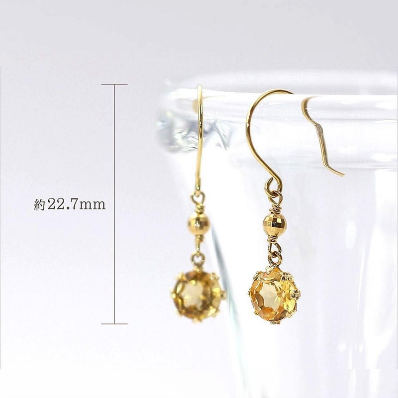 K18YG シトリン フックピアス 11月誕生石_04