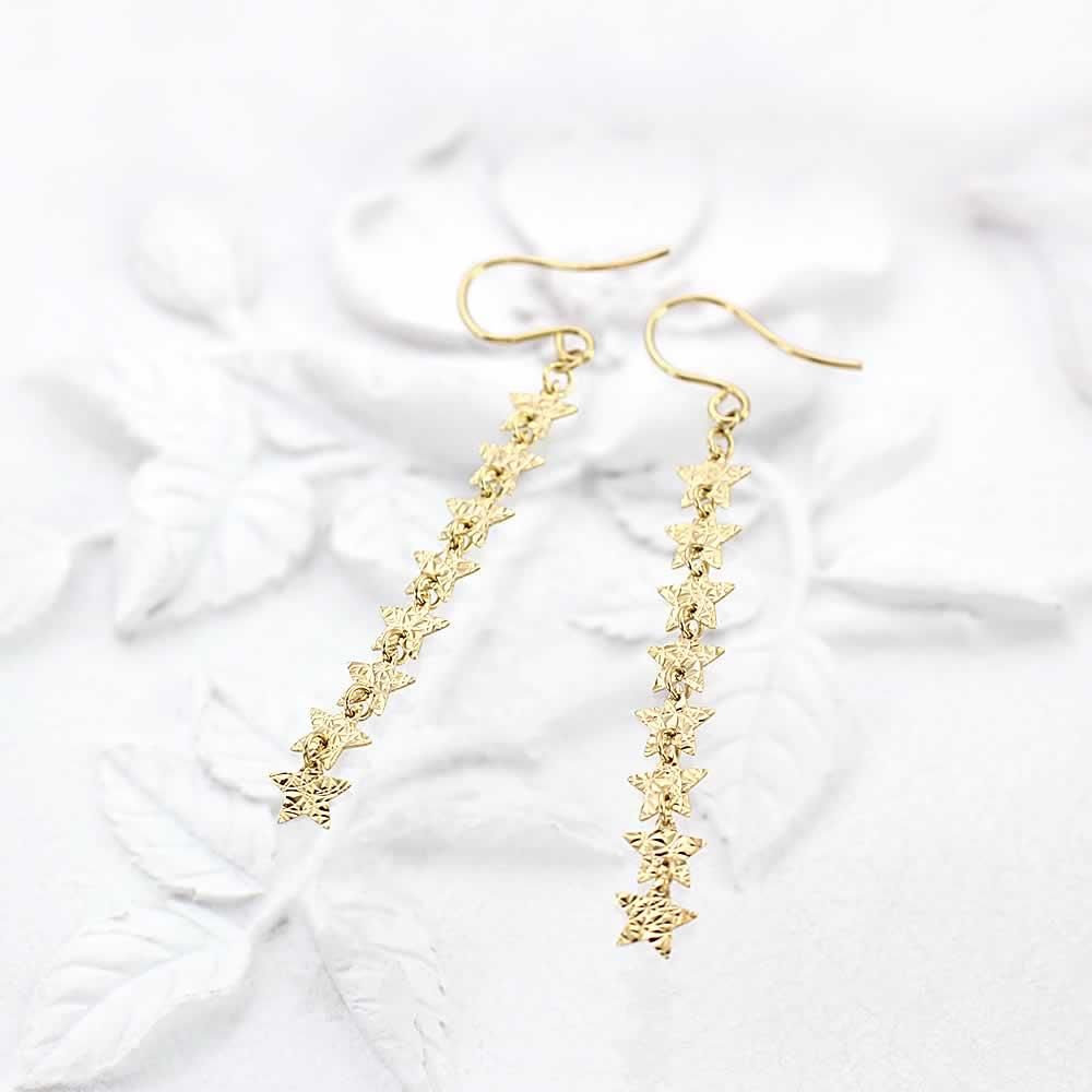 K18YG スター ロングフックピアス_02