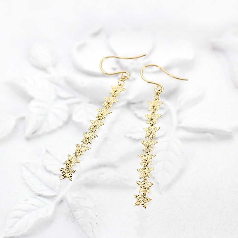 K18YG スター ロングフックピアス_02