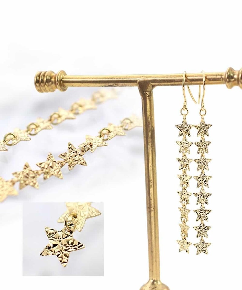 K18YG スター ロングフックピアス_03