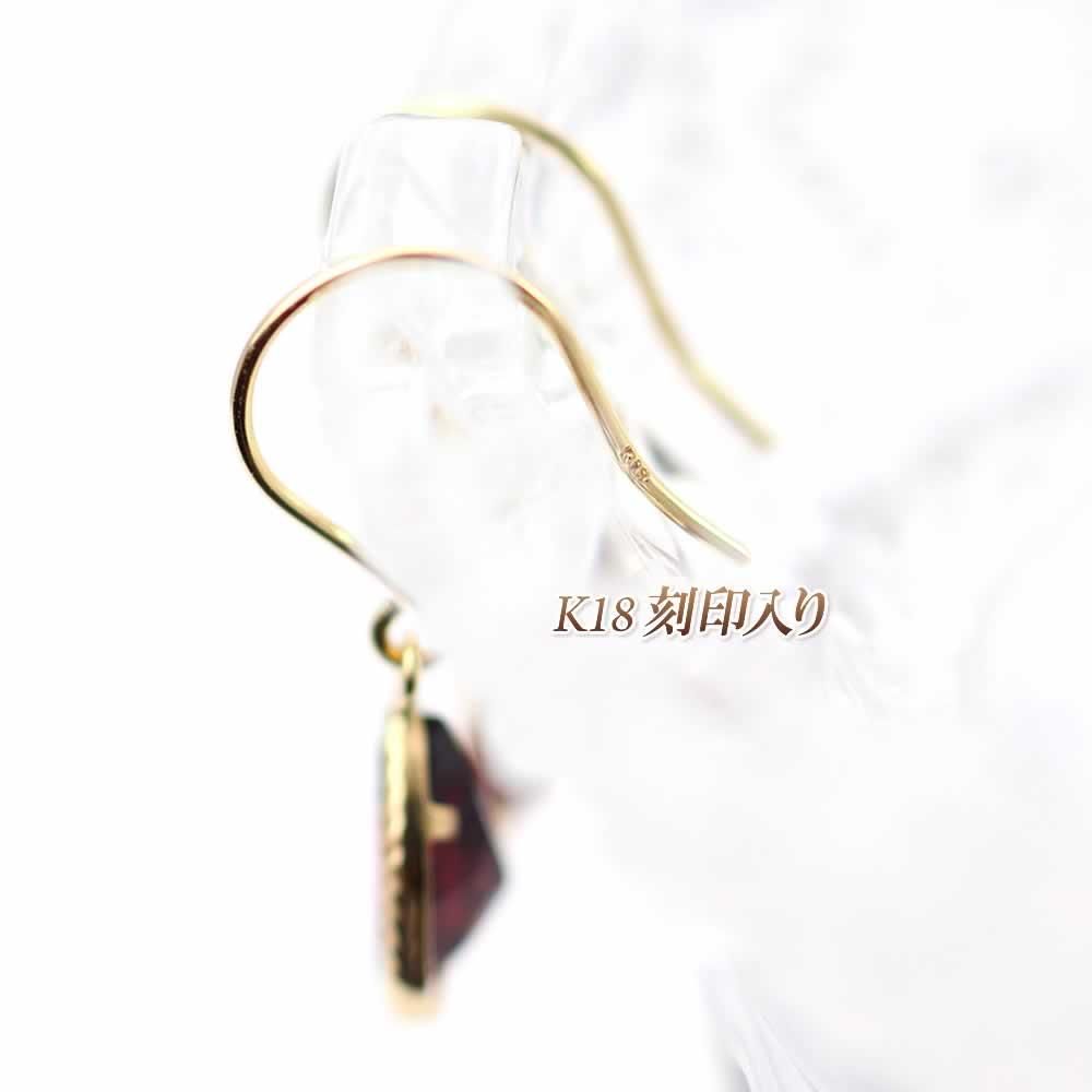 K18YG ガーネット フックピアス_04