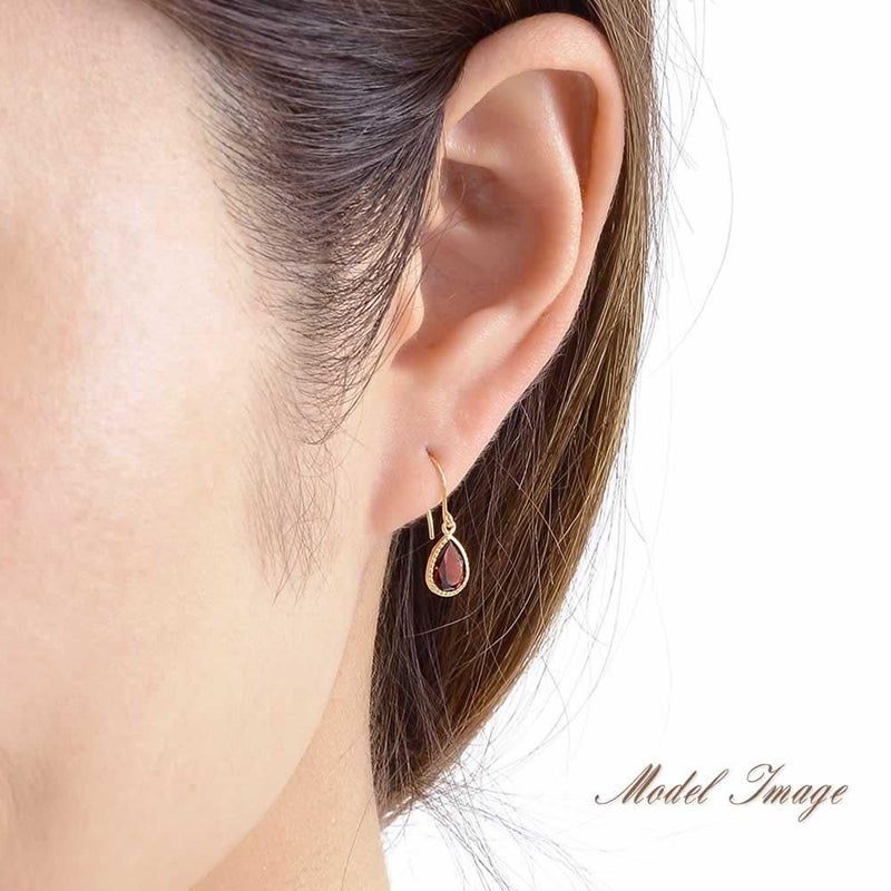 K18YG ガーネット フックピアス_05