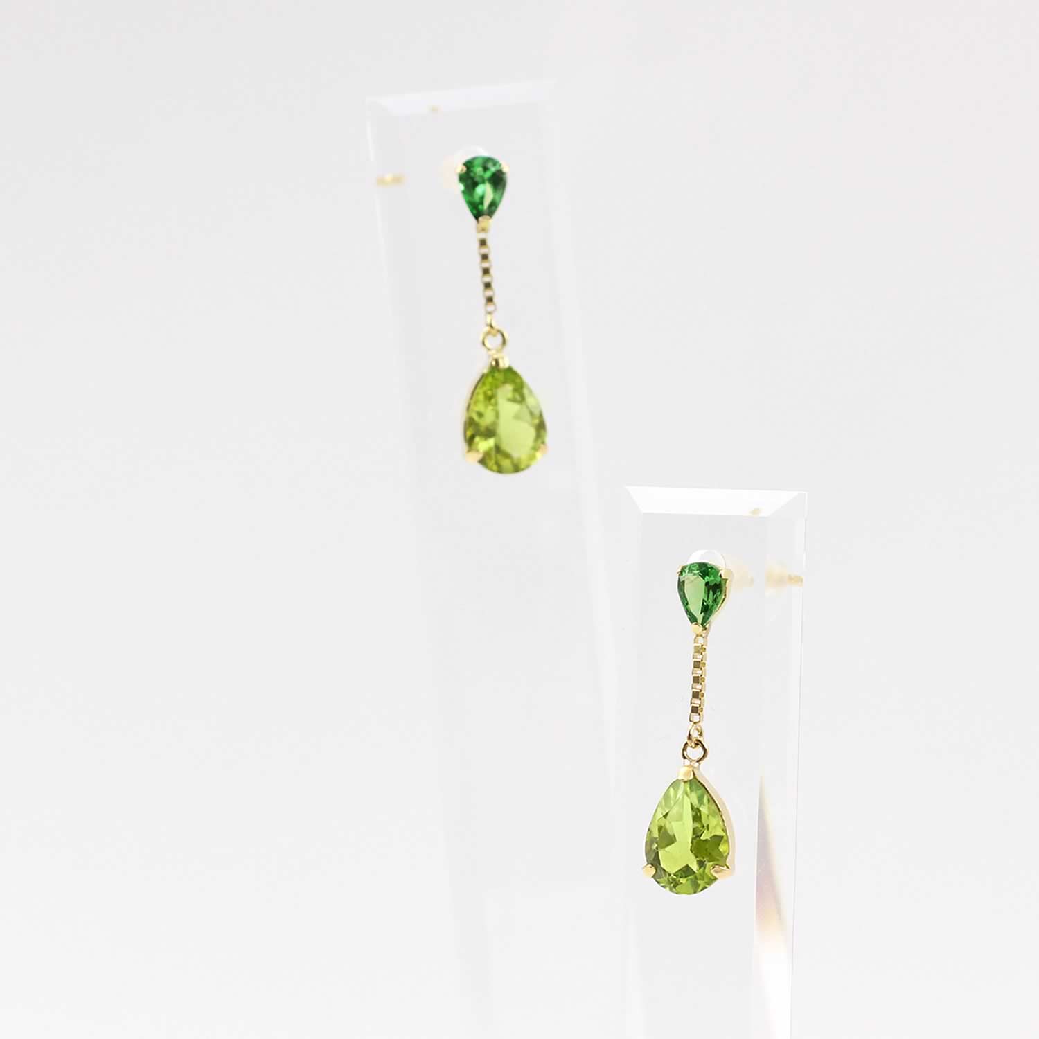 K18YG ペリドット＆グリーンガーネット ピアス | Jewelry ROLA
