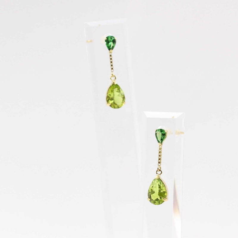 K18YG ペリドット＆グリーンガーネット ピアス_05