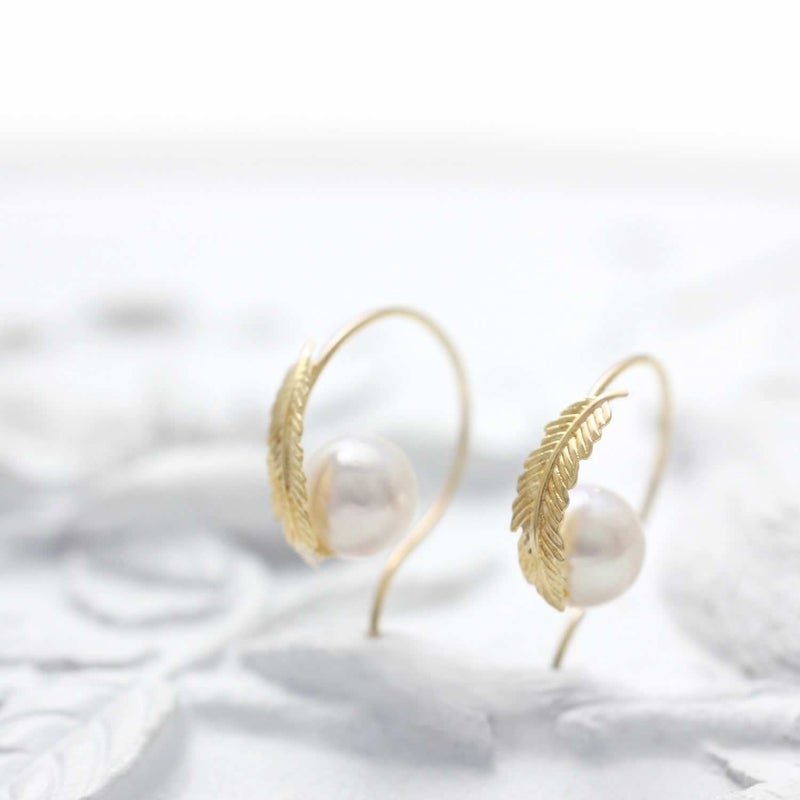 K18YG アコヤ真珠 フックピアス_03