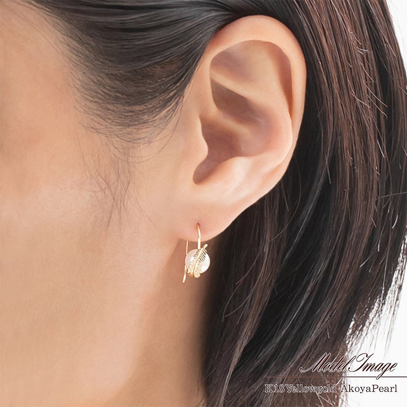 K18YG アコヤ真珠 フックピアス_09