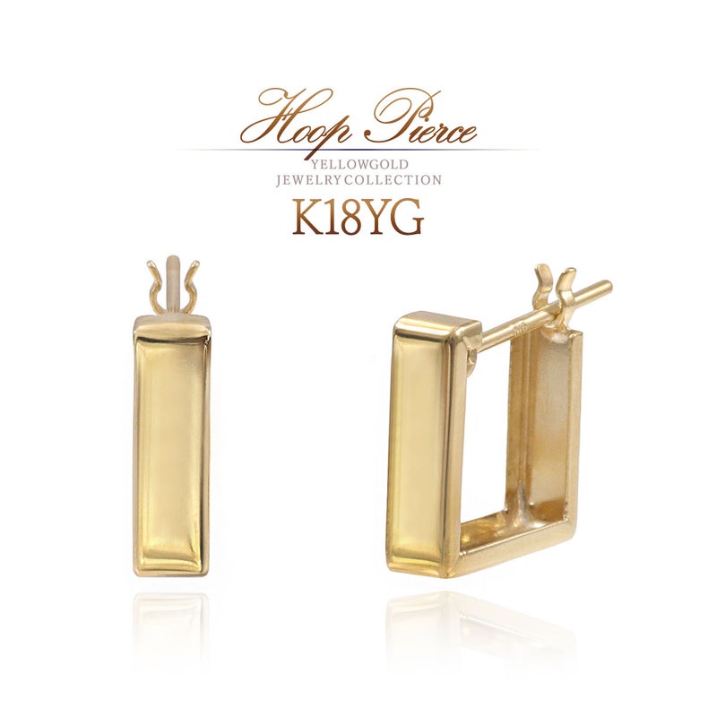 K18YG スクエア フープピアス_01