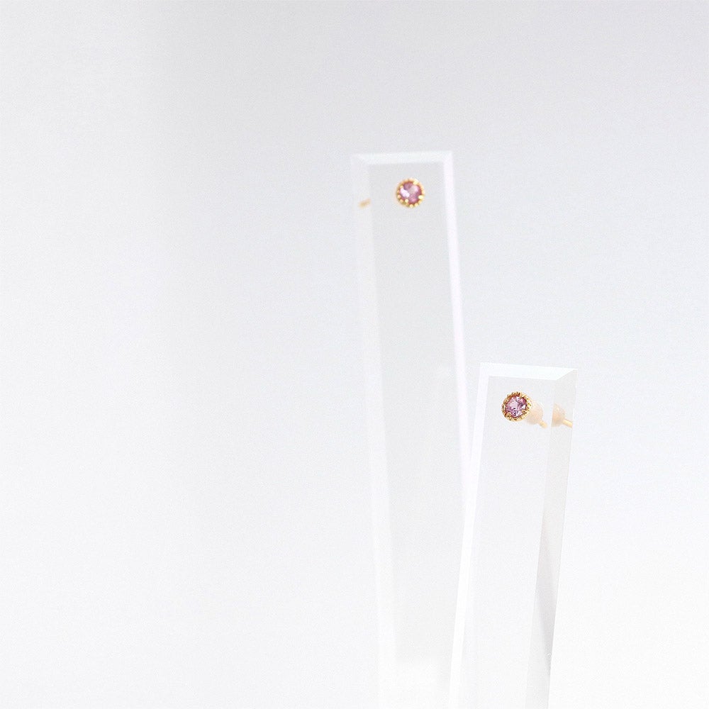 K18YG ピンクサファイア ピアス 9月 誕生石_04