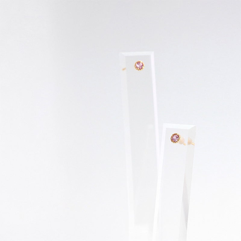 K18YG ピンクサファイア ピアス 9月 誕生石_04