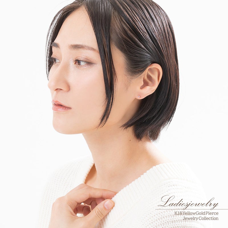 K18YG ピンクサファイア ピアス 9月 誕生石_11