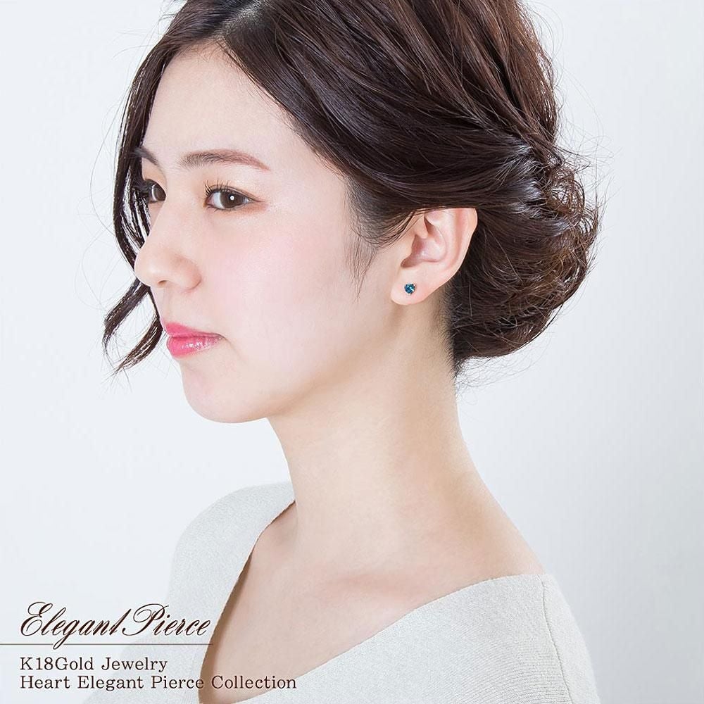 K18 ロンドンブルートパーズ ハートピアス 11月の誕生石_05
