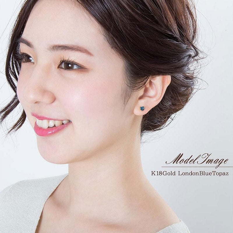K18 ロンドンブルートパーズ ハートピアス 11月の誕生石_11