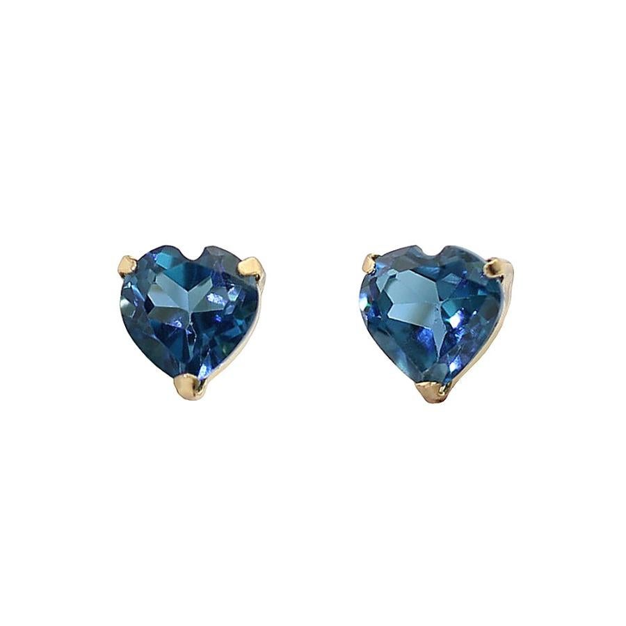 K18 ロンドンブルートパーズ ハートピアス 11月の誕生石 | Jewelry
