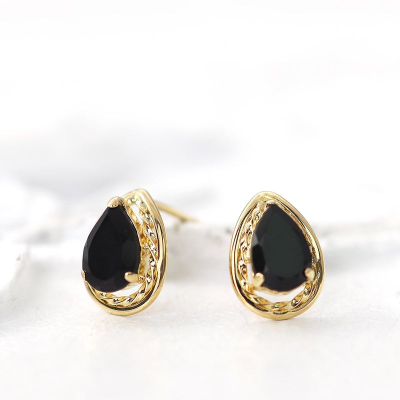 K18YG オニキス ピアス_10