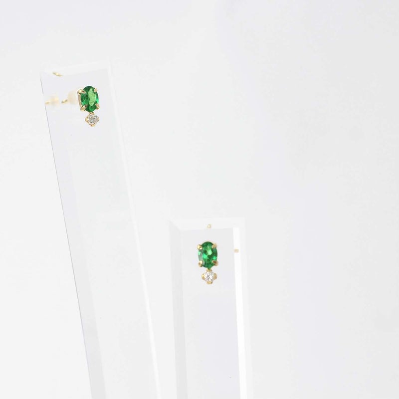 K18 グリーンガーネット＆ダイヤモンド ピアス_05