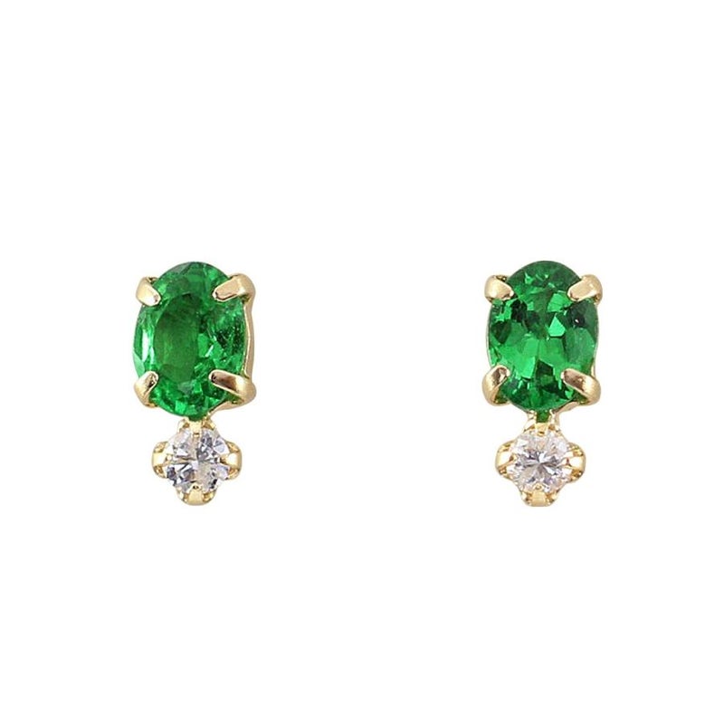 K18 グリーンガーネット＆ダイヤモンド ピアス_21