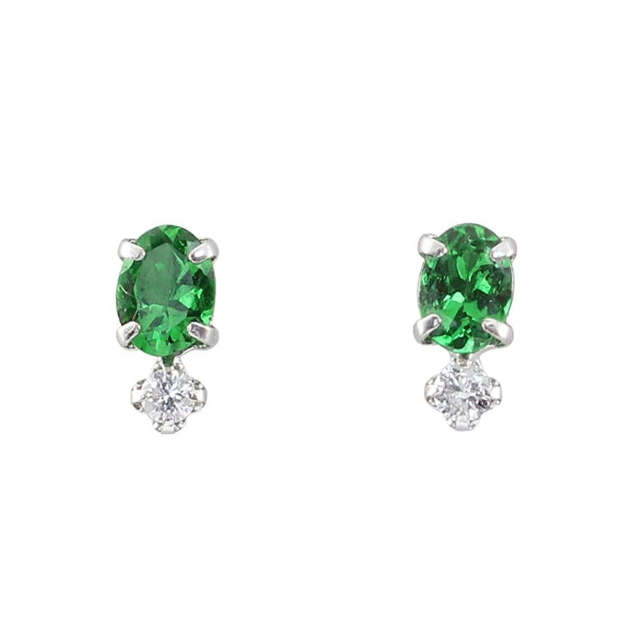 K18 グリーンガーネット＆ダイヤモンド ピアス | Jewelry ROLA