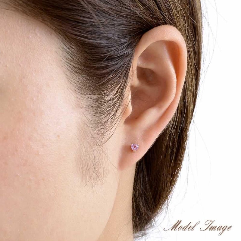 K18PG ピンクサファイア ハートピアス 9月の誕生石_05