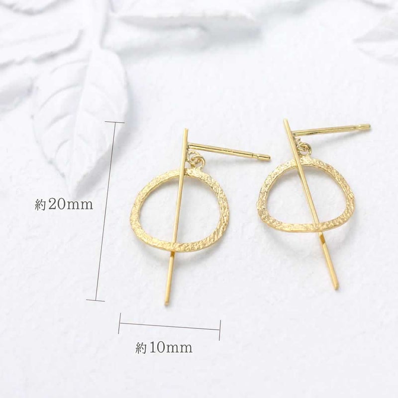 K18YG バー&リングモチーフ ピアス_05