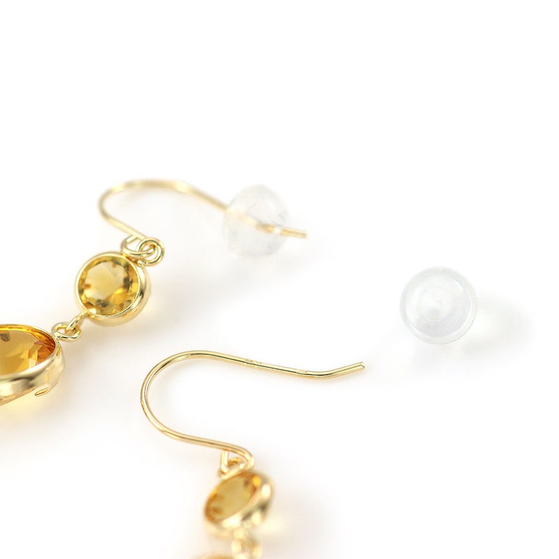 K18YG ガーネットroアメジストorペリドットorシトリン フックピアス_10