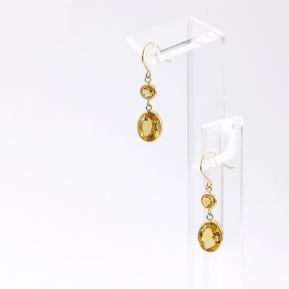 K18YG ガーネットroアメジストorペリドットorシトリン フックピアス_14