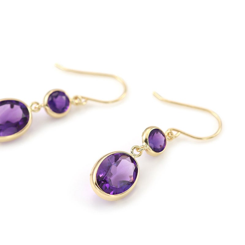 K18YG ガーネットroアメジストorペリドットorシトリン フックピアス_16