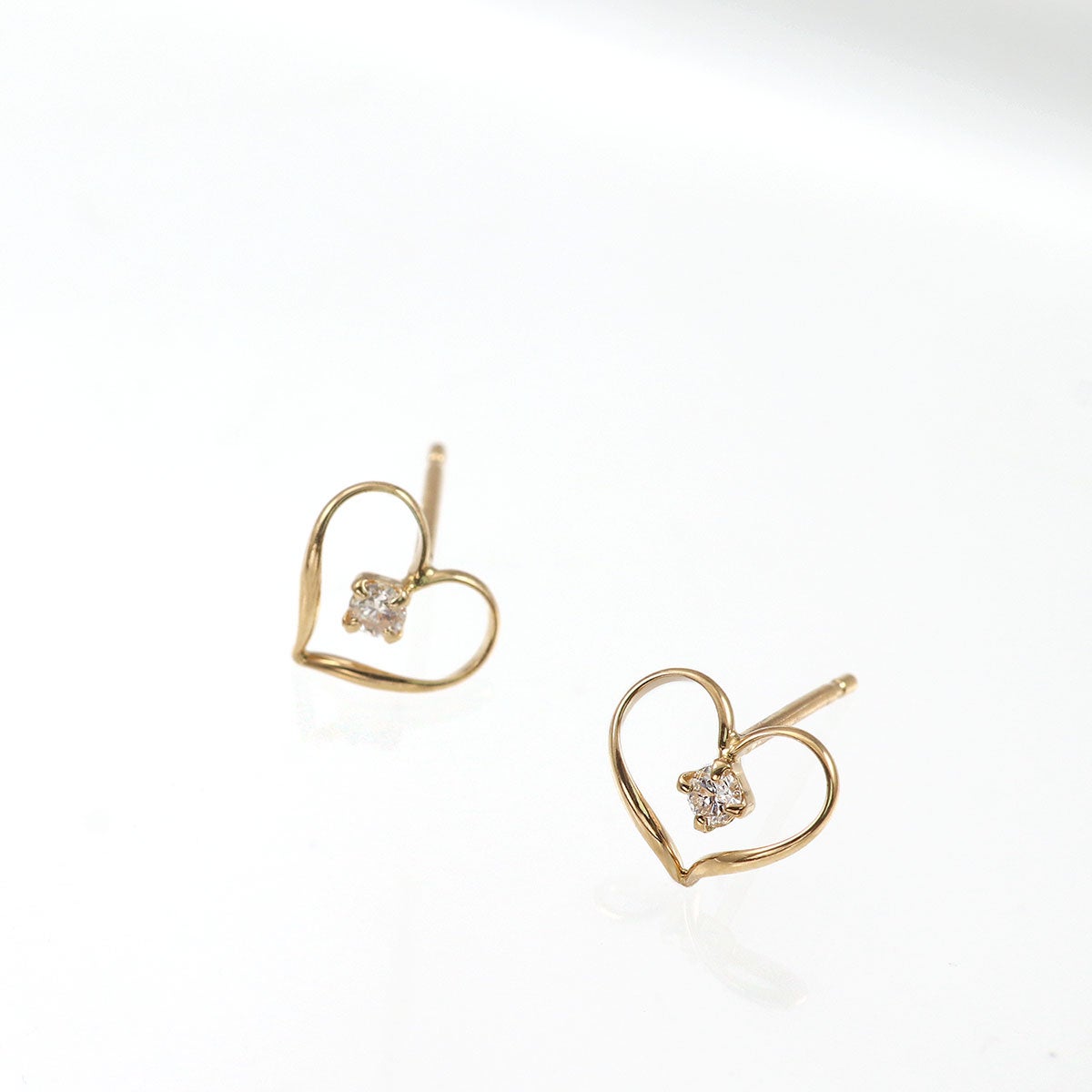 K18YG ダイヤモンド ハートピアス_02