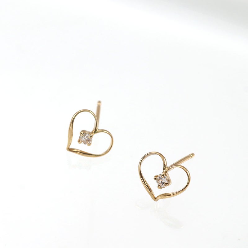 K18YG ダイヤモンド ハートピアス_02