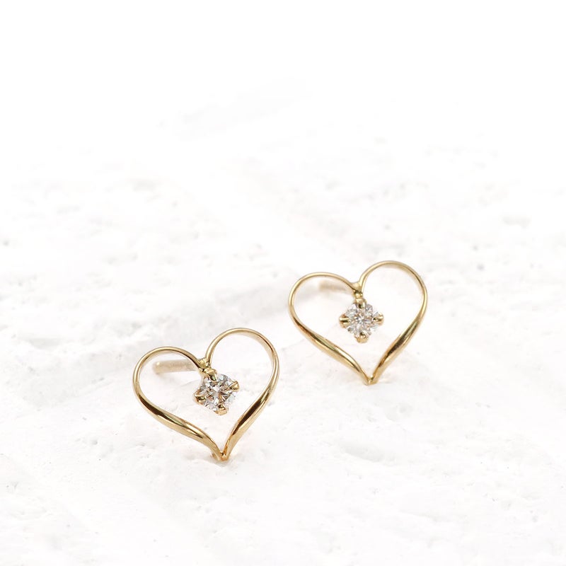 K18YG ダイヤモンド ハートピアス_03