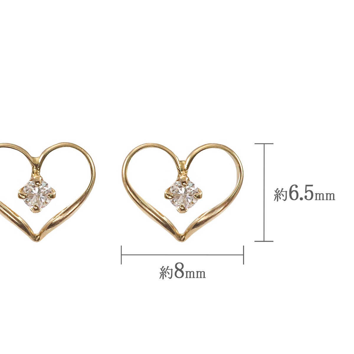 K18YG ダイヤモンド ハートピアス_04