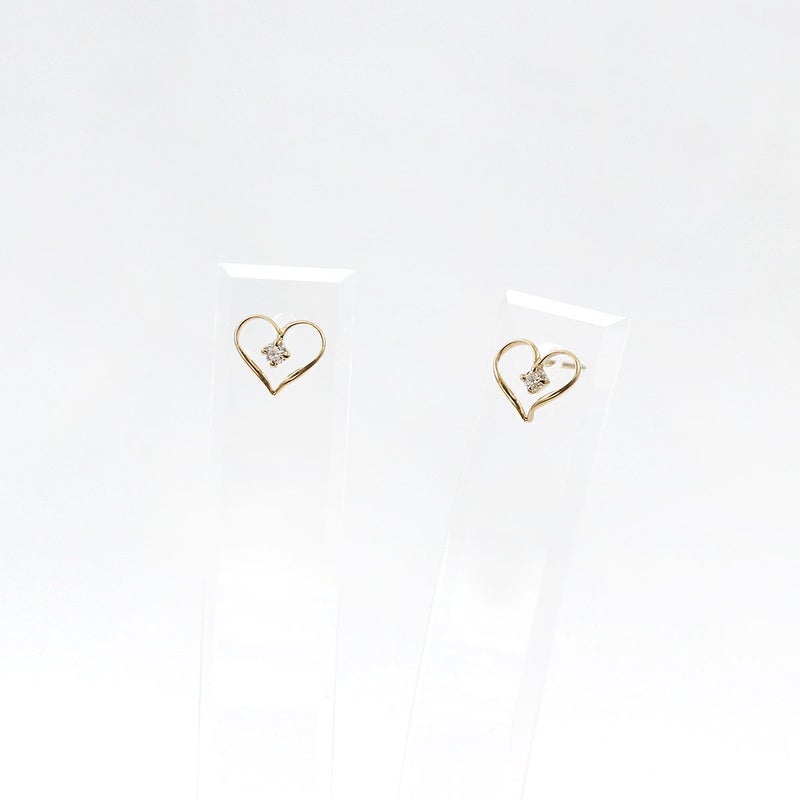 K18YG ダイヤモンド ハートピアス_09