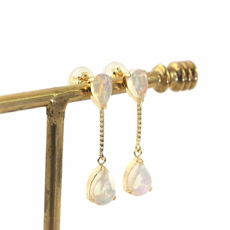 K18YG エチオピア産オパール ピアス 10月誕生石_03