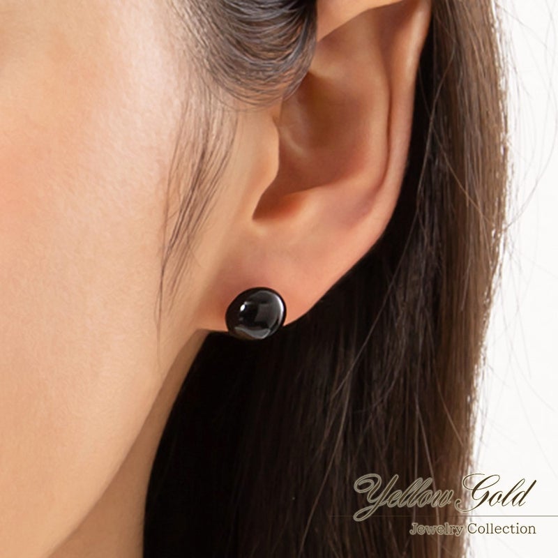 K18YG オニキス ピアス_05